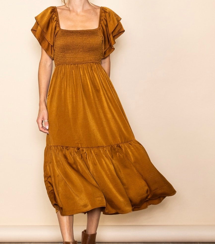 Satin hot sale smock dress